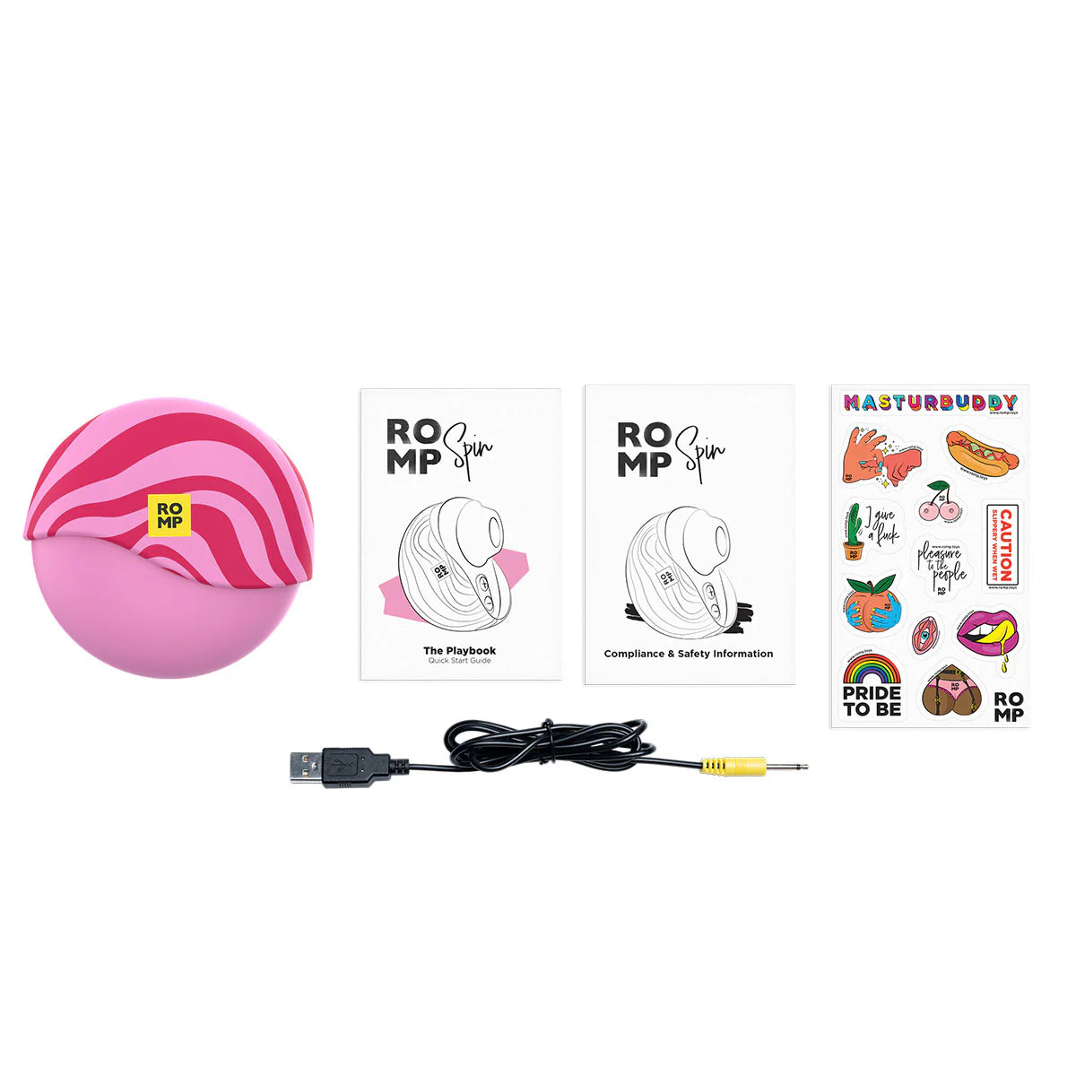 ROMP Spin Clitoral Stimulator, Box Contents