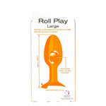 Roll Play Silicone Butt Plug, Large, Product Package, Back