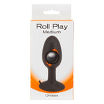 Roll Play Silicone Butt Plug, Medium, Product Package, Front