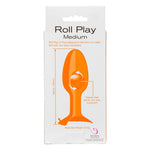Roll Play Silicone Butt Plug, Medium, Product Package, Back