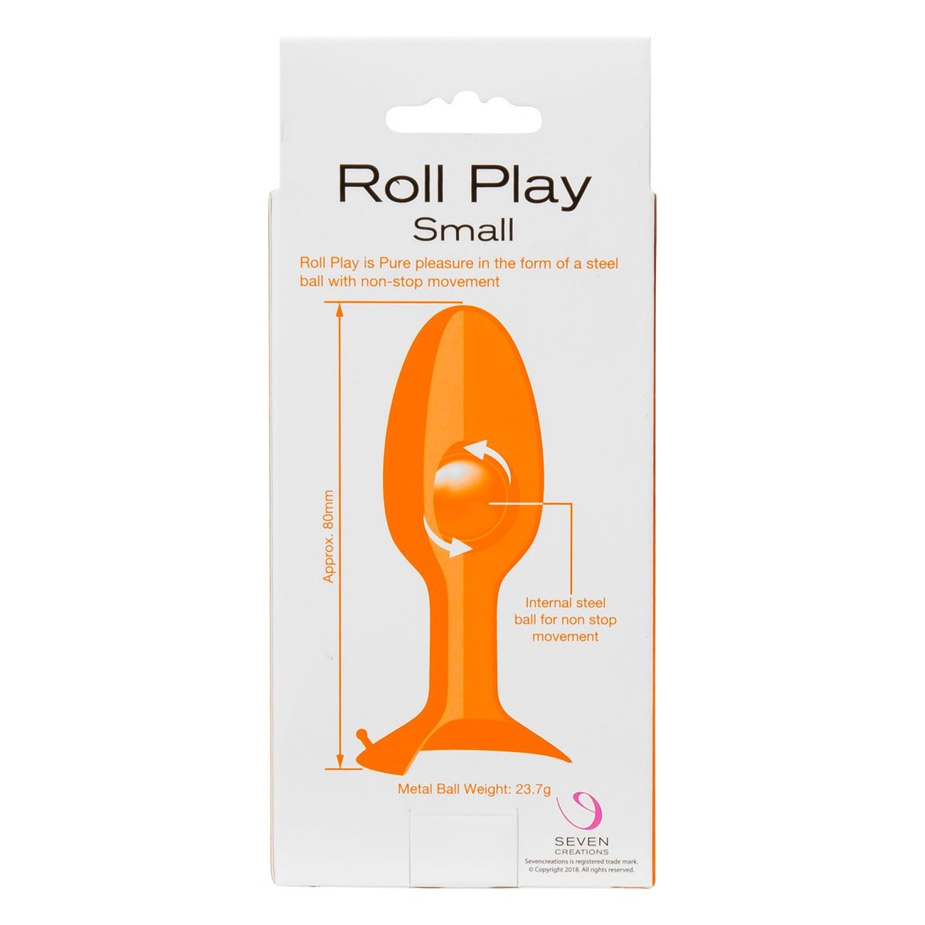 Roll Play Silicone Butt Plug, Small, Product Package, Back