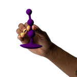 Romp Amp Anal Beads, Purple, Product in Hand