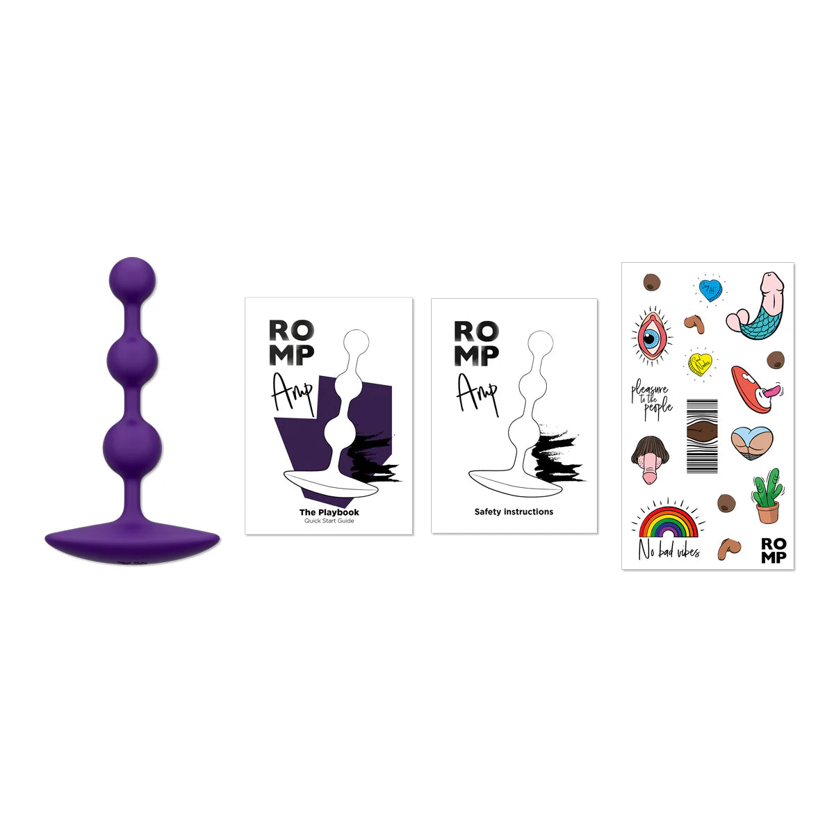 Romp Amp Anal Beads, Purple, Box Contents