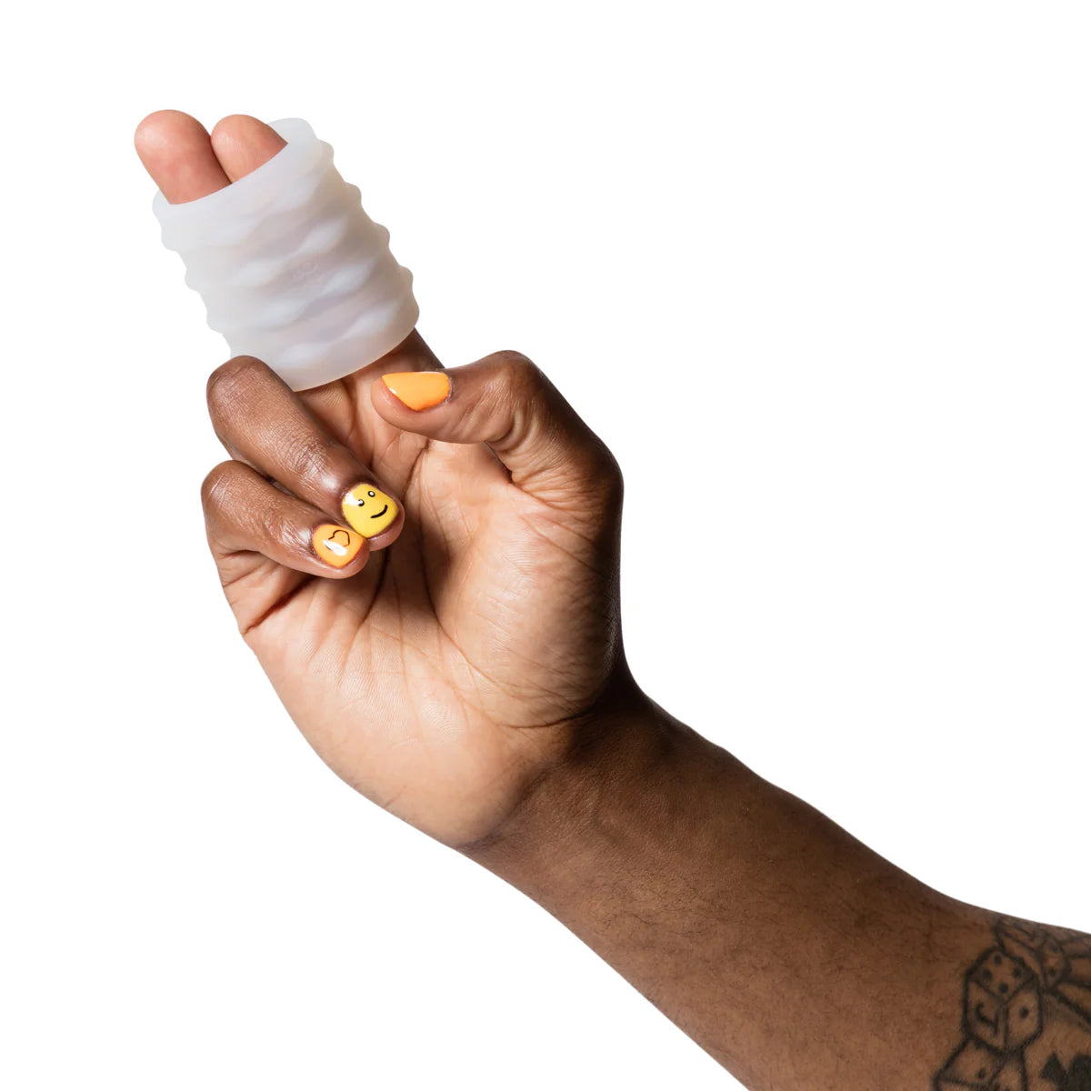 Romp Mosh Blowjob Stroker, Product with Fingers Through