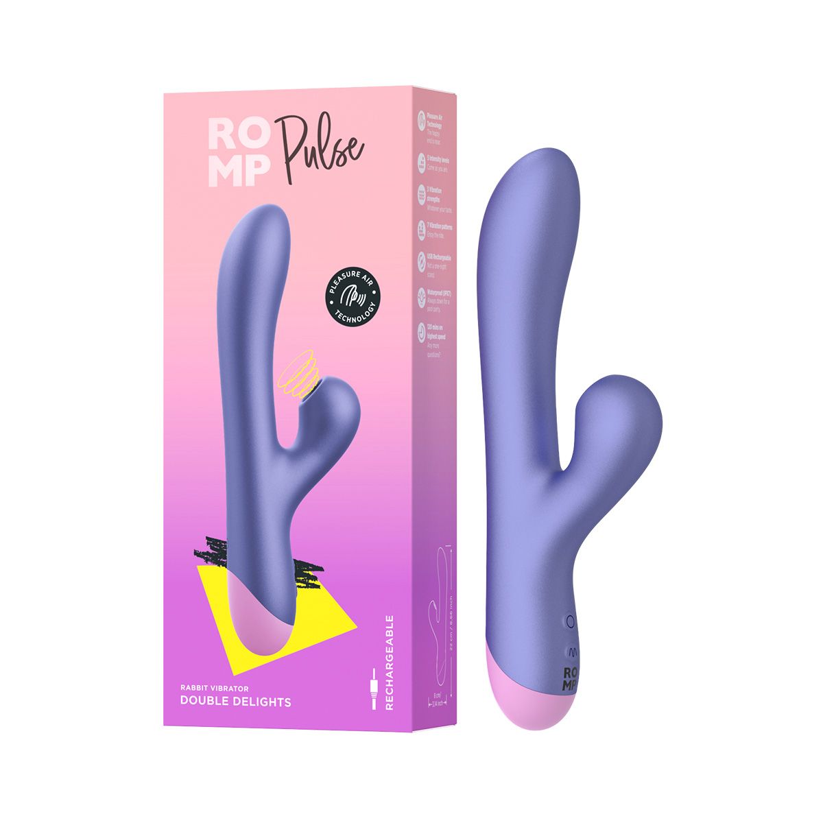 Romp Pulse Rabbit Vibrator with Product Box