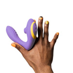 Romp Reverb Clitoral & G-Spot Stimulator, Product Balanced on Hand