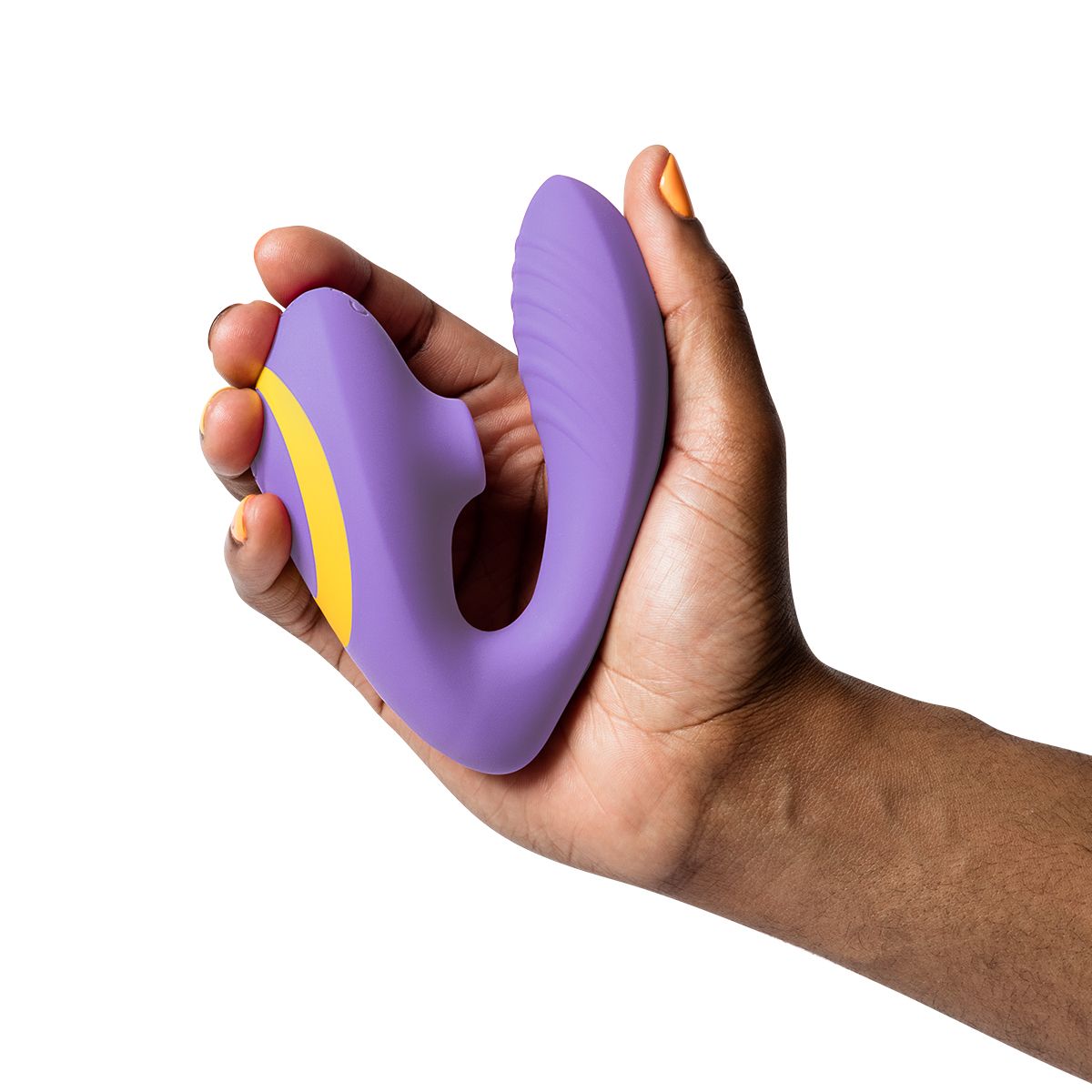 Romp Reverb Clitoral & G-Spot Stimulator, Product Clasped in Hand