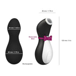 Satisfyer Penguin Air Pressure Clitoral Stimulator, Tuxedo Design, Product Measurements