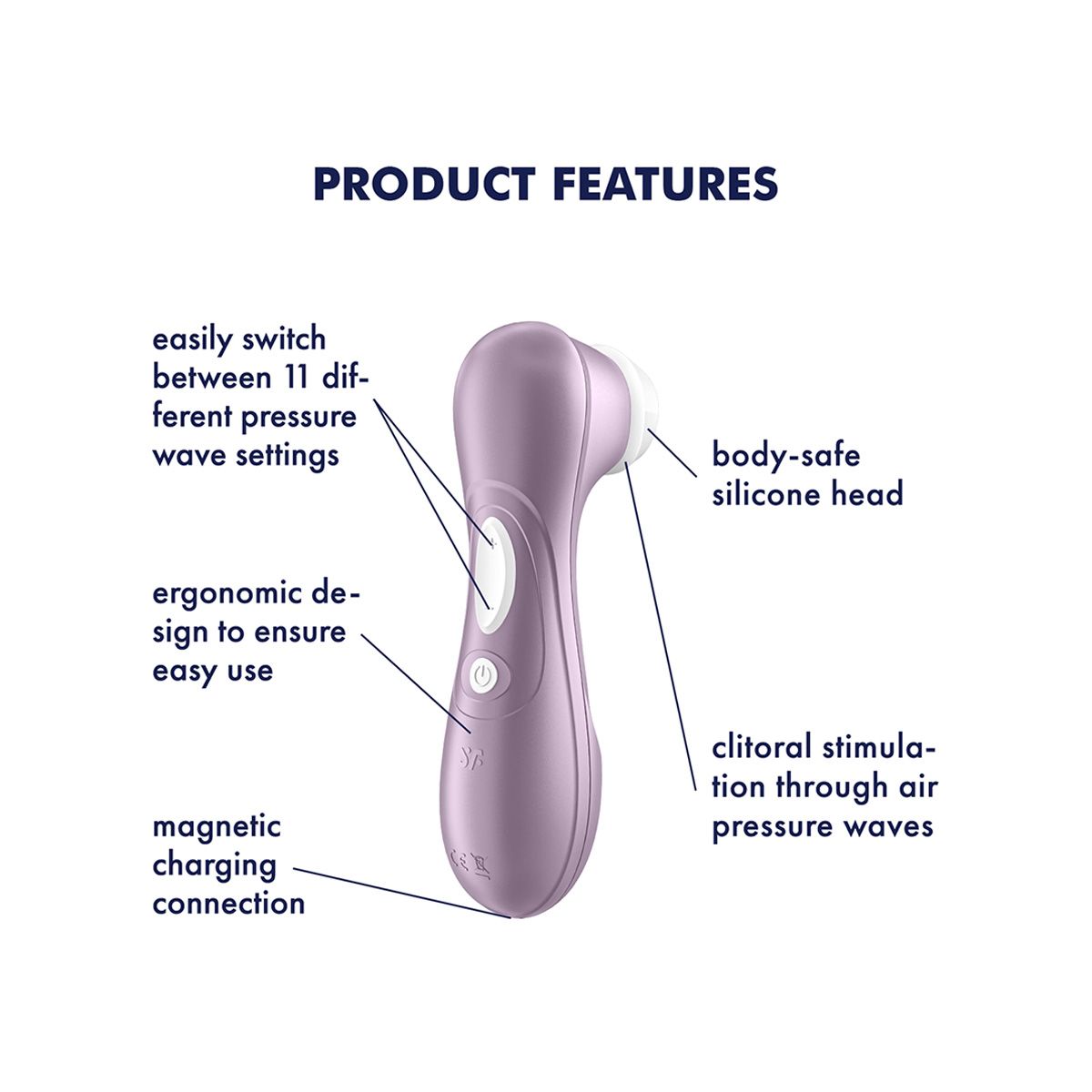 Satisfyer Pro 2 Generation 2 Air Pulse Stimulator in Violet, Product Features