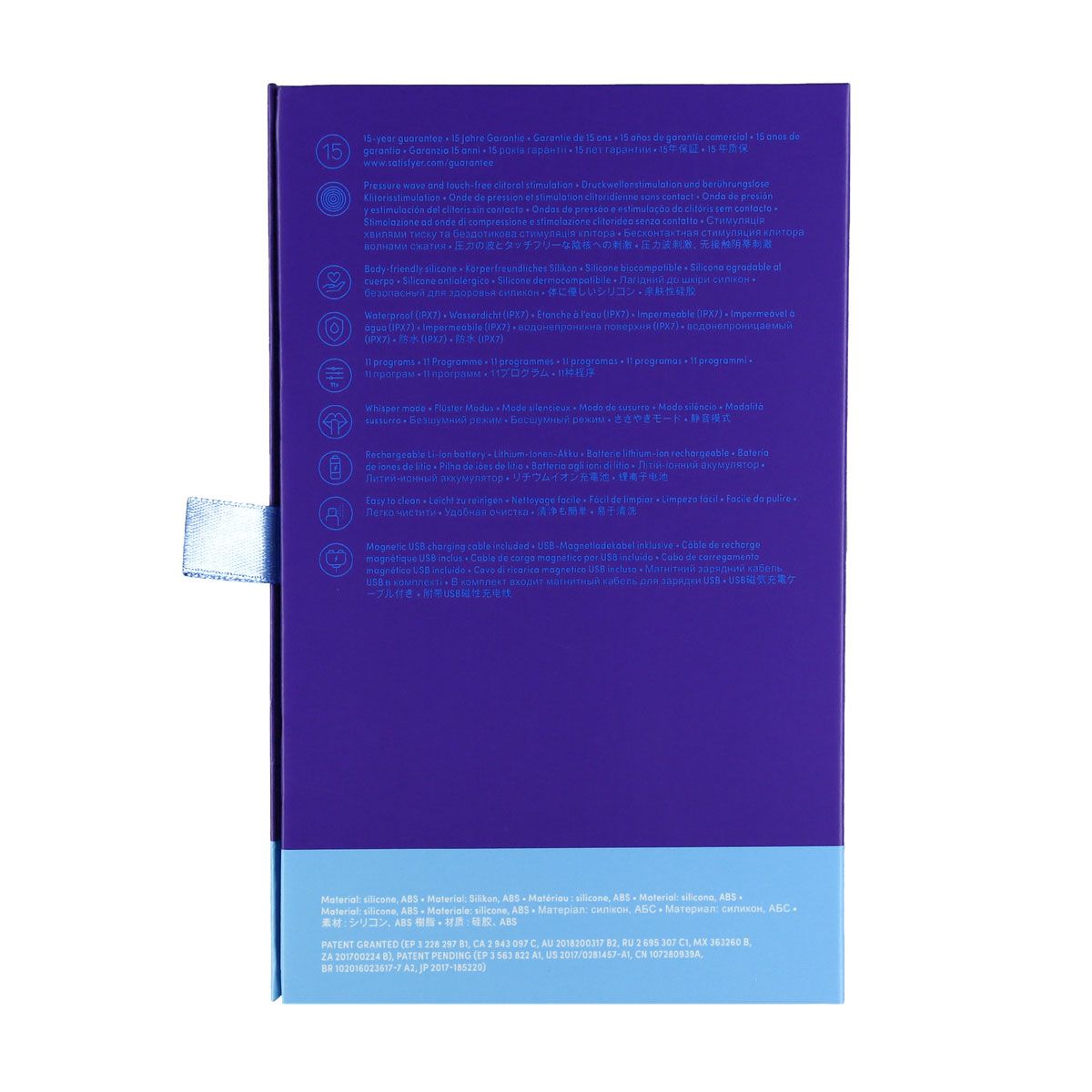 Satisfyer Pro 2 Generation 2 Air Pulse Stimulator in Violet, Product Box, Back View