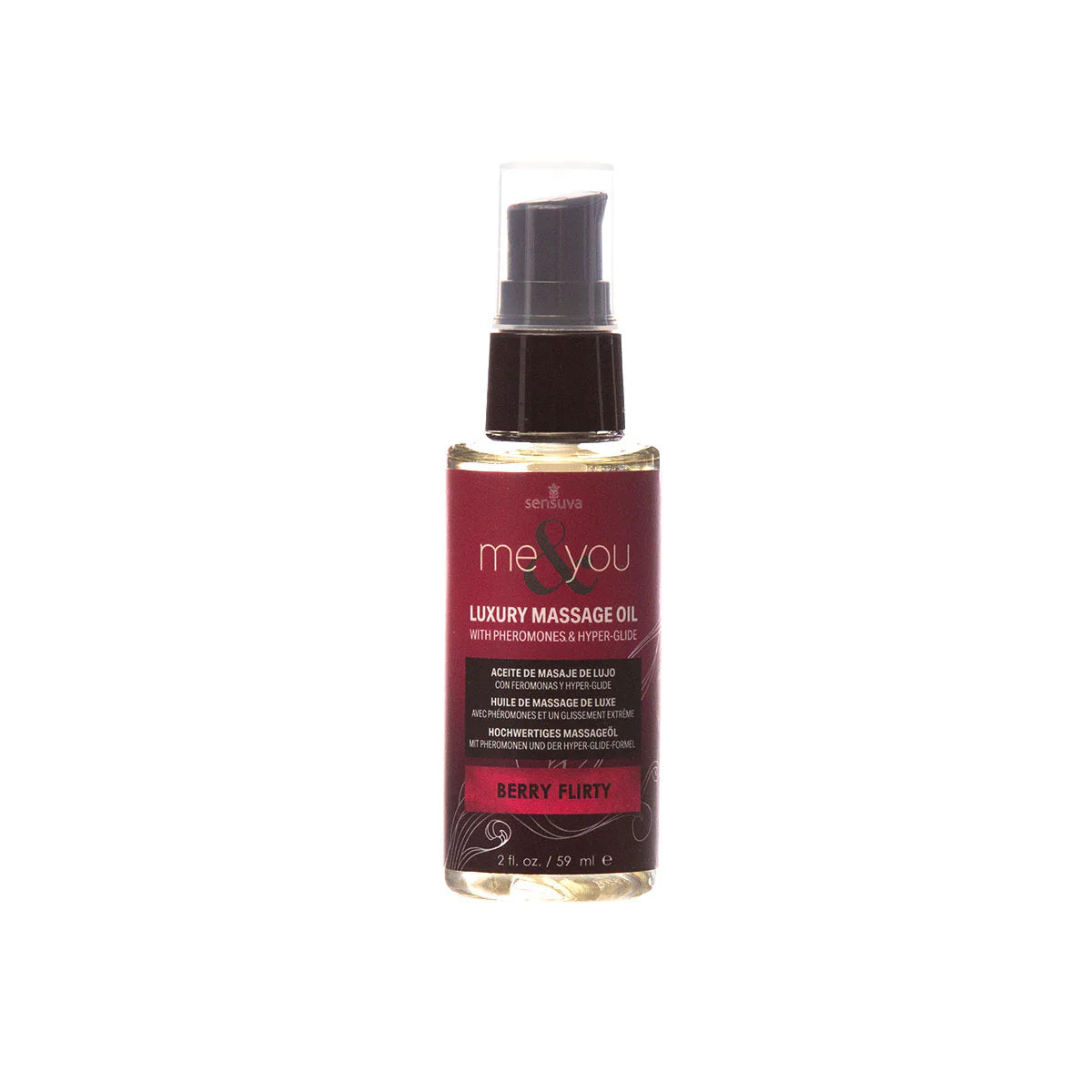 Sensuva Me & You Luxury Massage Oil (2oz), Berry Flirty, Product Image