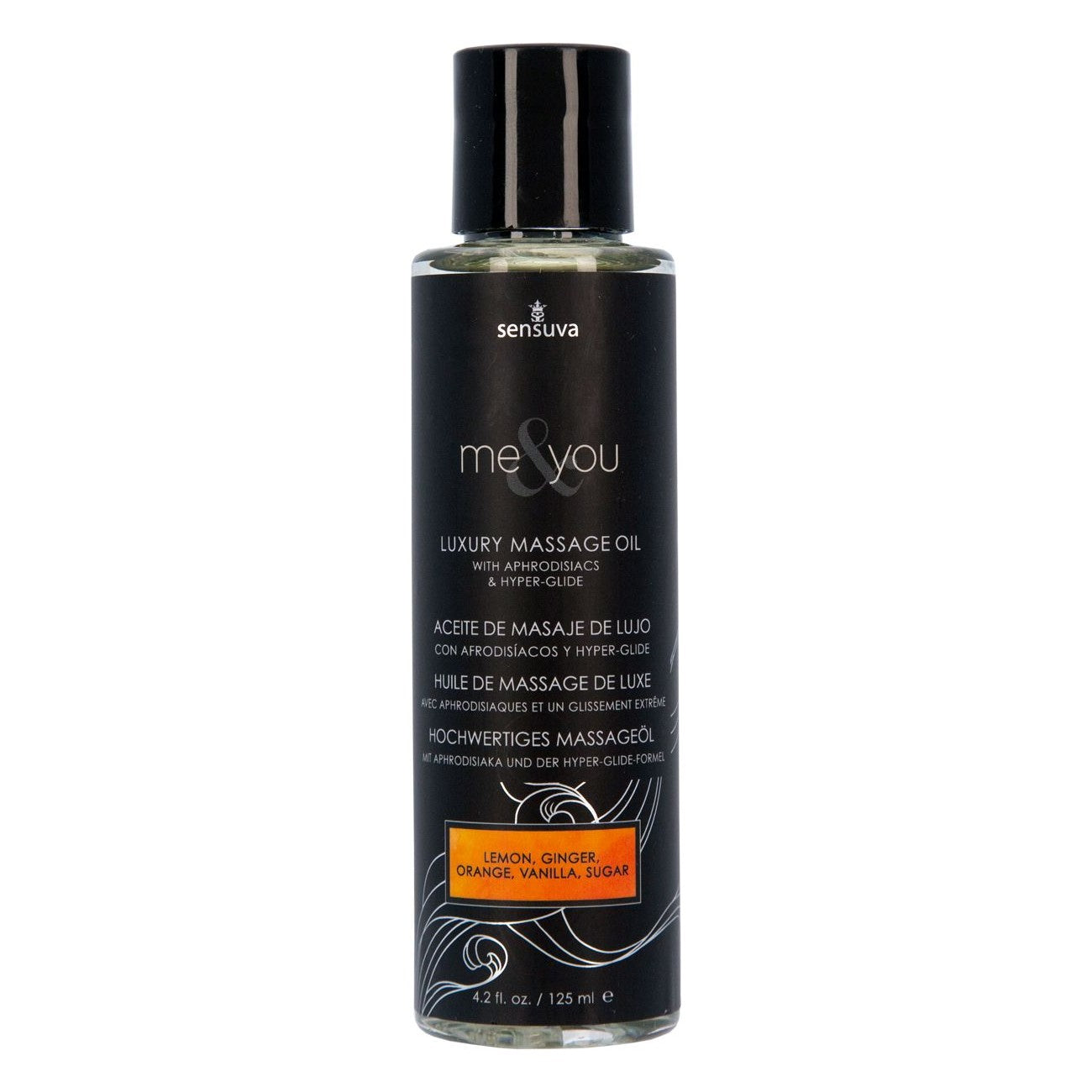 Sensuva Me & You Luxury Massage Oil (4.2oz), Lust in Paradise, Lemon, Ginger, Orange, Vanilla, Sugar