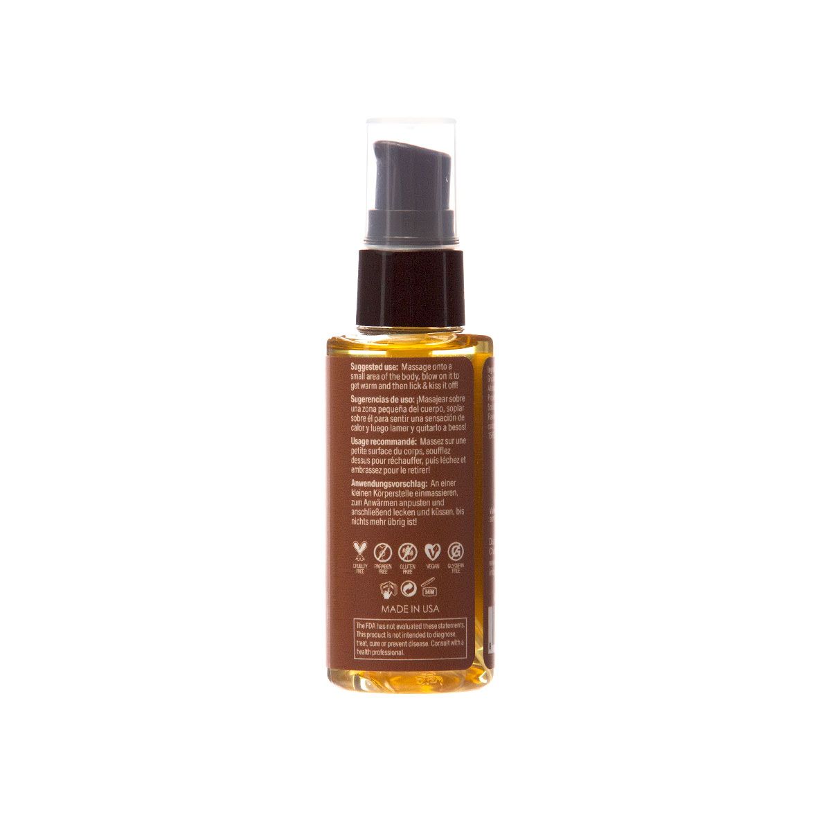Sensuva Sizzle Lips Warming Massage Gel (2oz), Salted Caramel, Product Image, Side