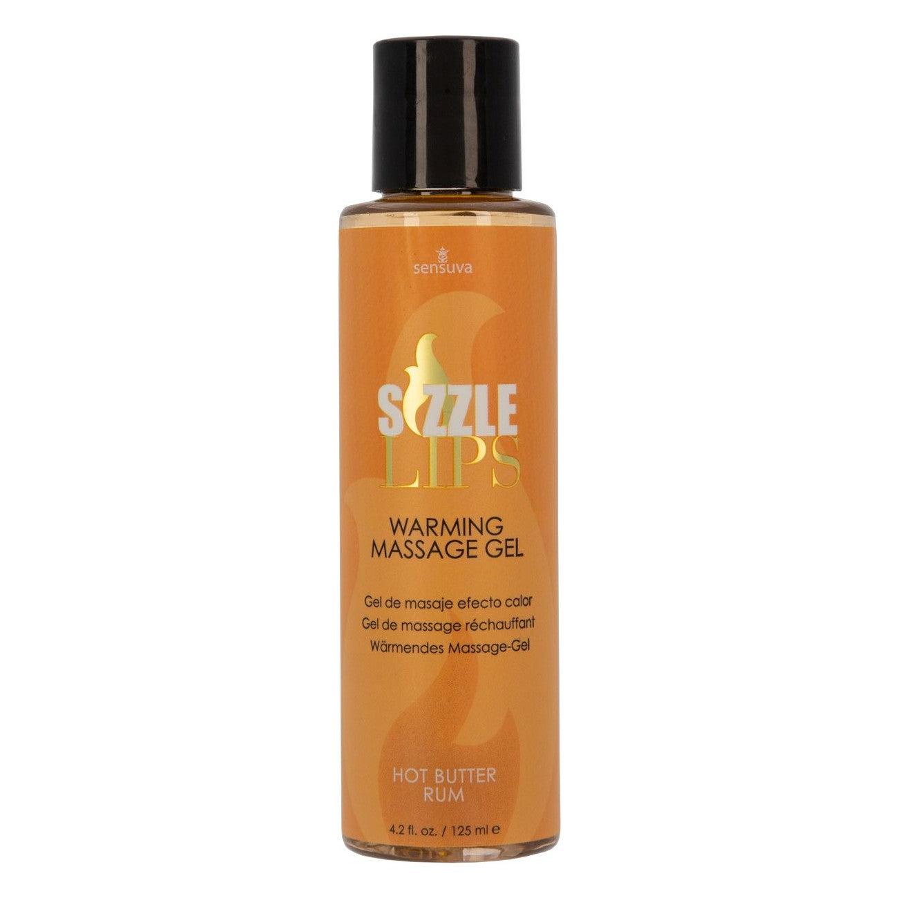 Sensuva Sizzle Lips Warming Massage Gel (4.2oz), Hot Butter Rum, Product Image, Front