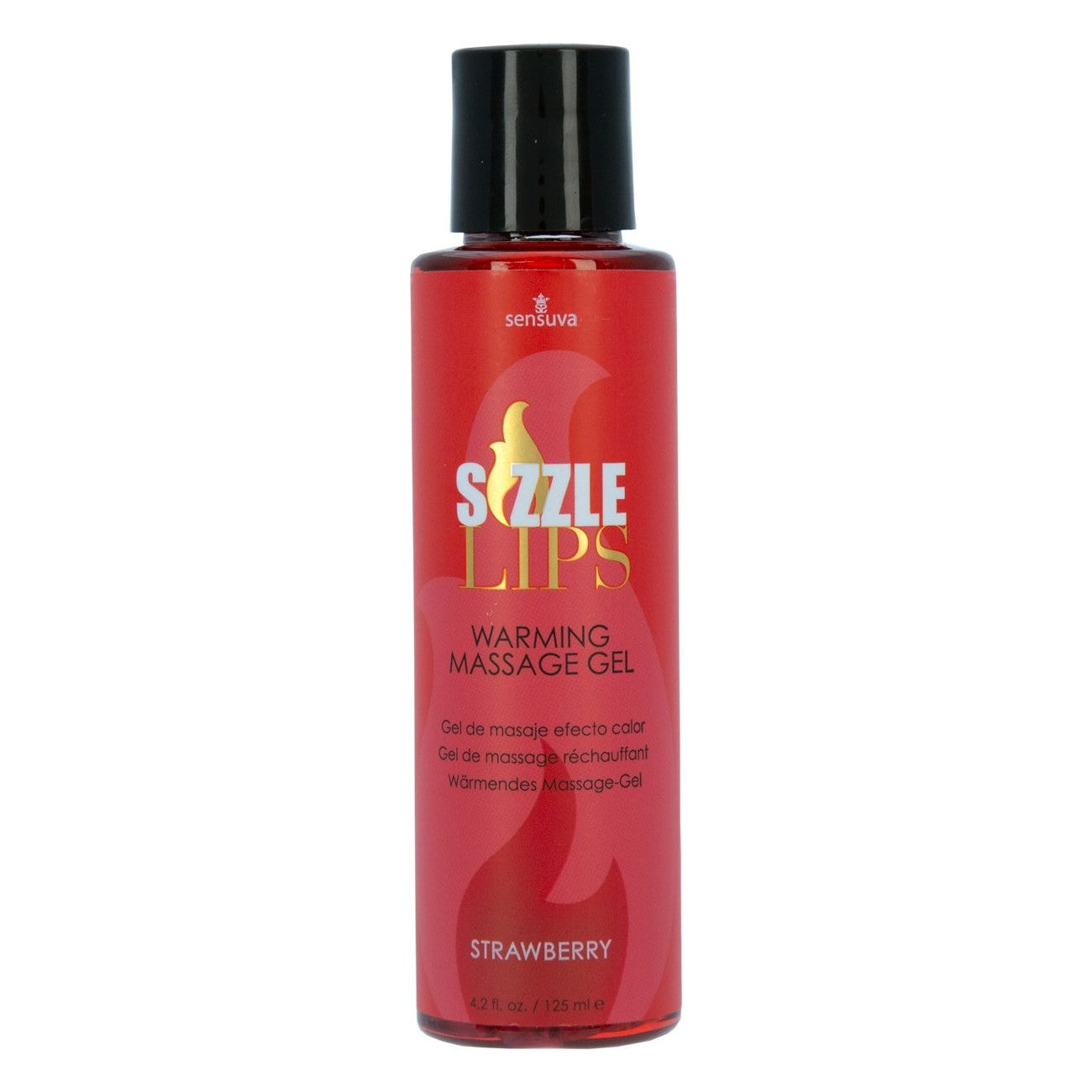 Sensuva Sizzle Lips Warming Massage Gel (4.2oz), Strawberry, Product Image Front