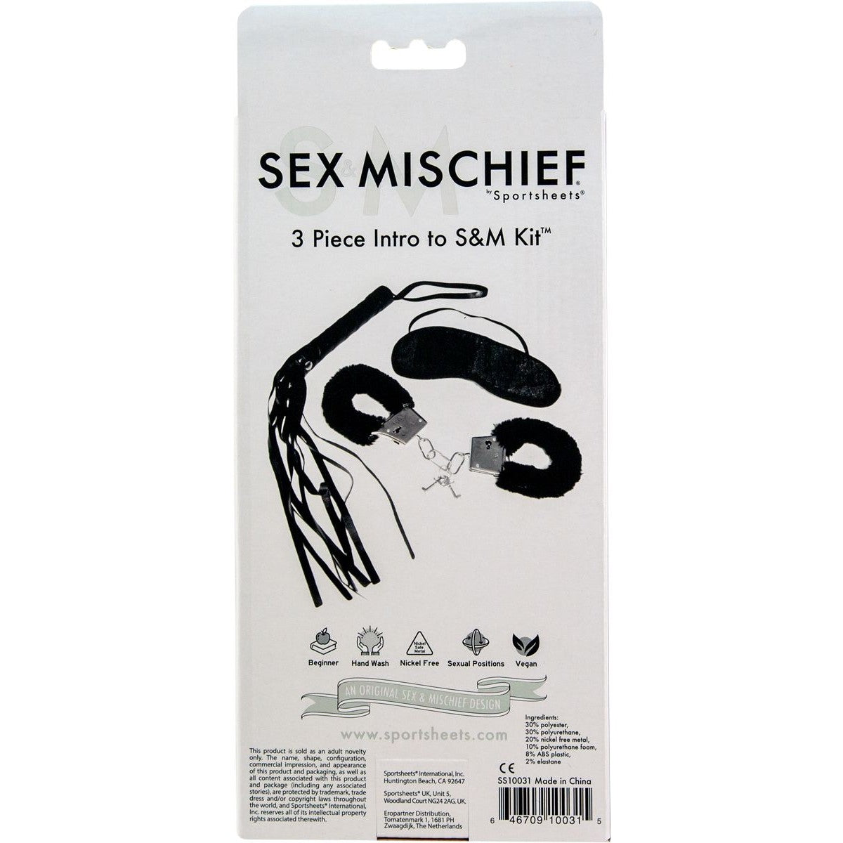 Sex & Mischief Intro to S&M Kit, Product Box, Back
