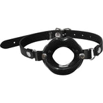 Sex & Mischief Silicone Lips Open Mouth Gag, Black, Product Image