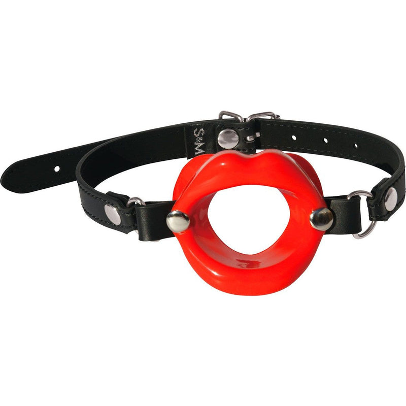 Sex & Mischief Silicone Lips Open Mouth Gag, Red, Product Image