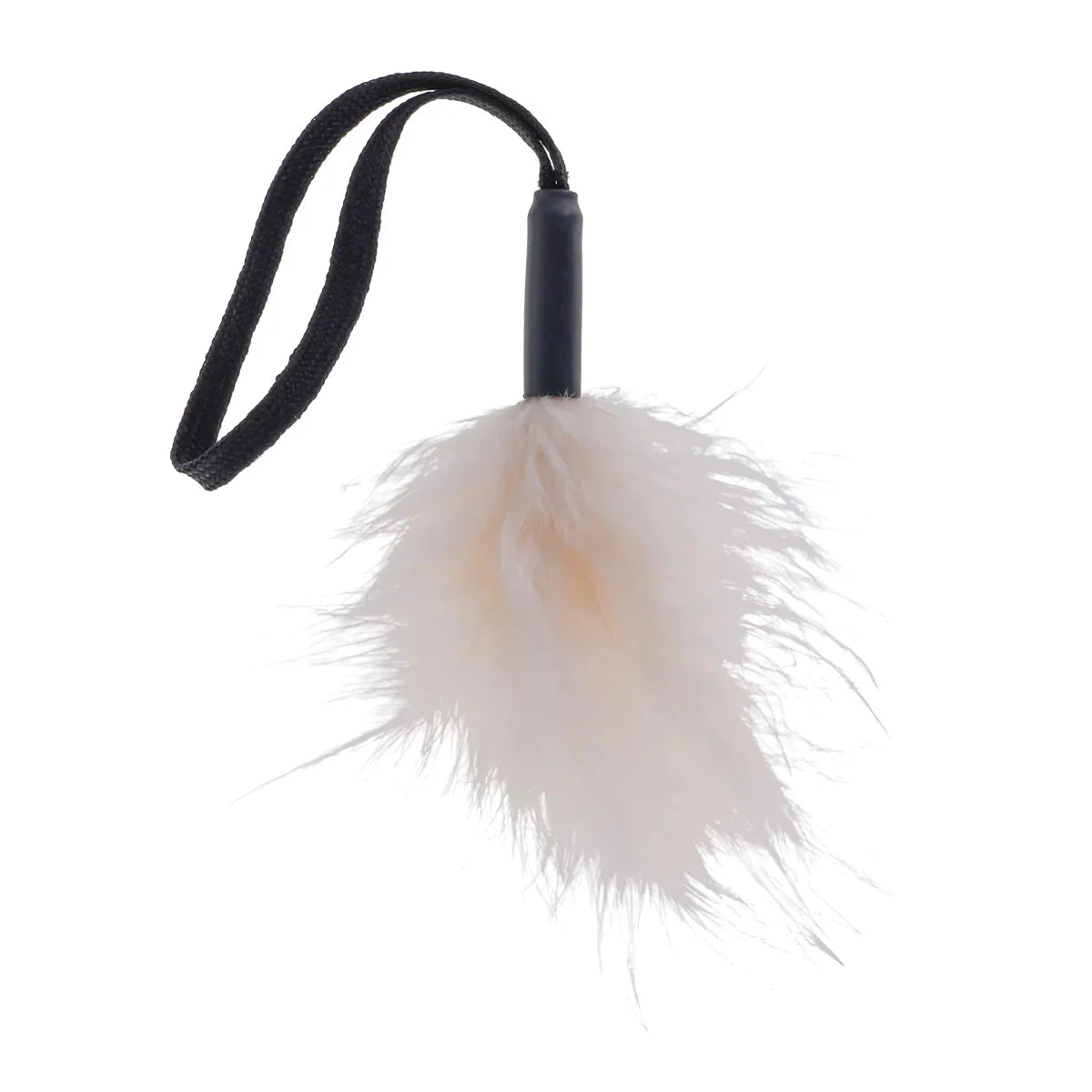 Sex & Mischief Wrist Feather Tickler, White, Product Image, Bent Wrist Loop