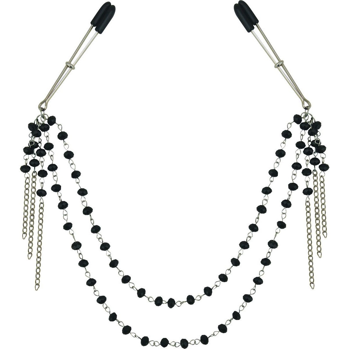 Sincerely Black Jewelled Nipple Clamps, Product Image, Front View