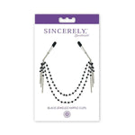 Sincerely Black Jewelled Nipple Clamps, Product Box, Front