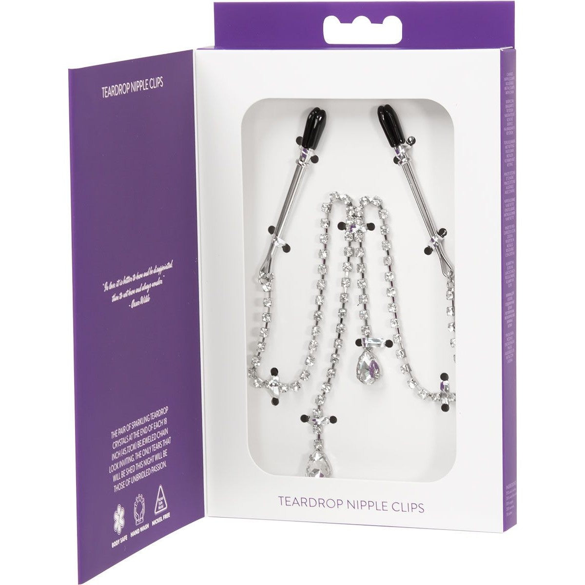 Sincerely Tear Drop Nipple Clamps, Product Box Details