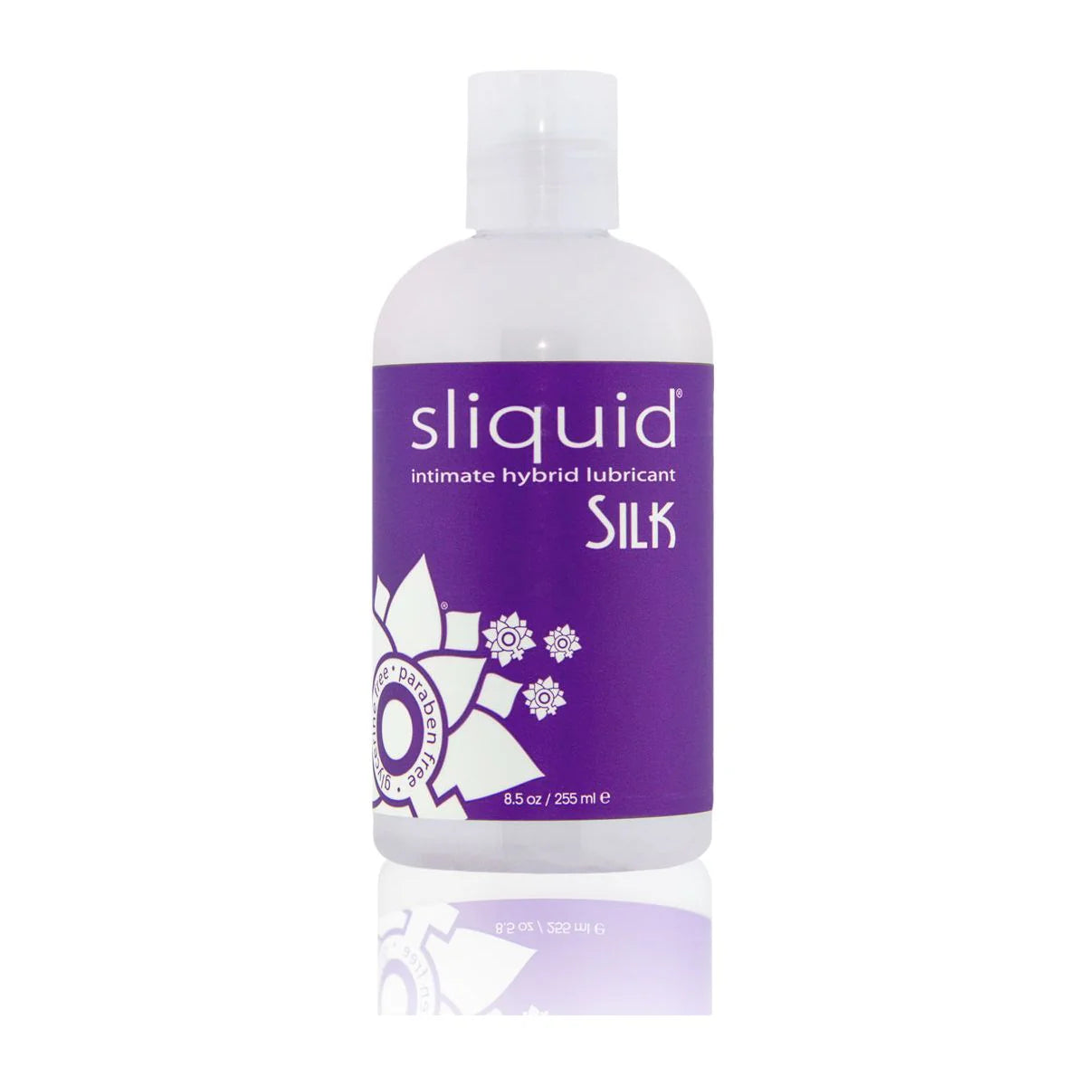 Sliquid Silk Natural Hybrid Lubricant (8.5oz), Product Image, Front of Bottle
