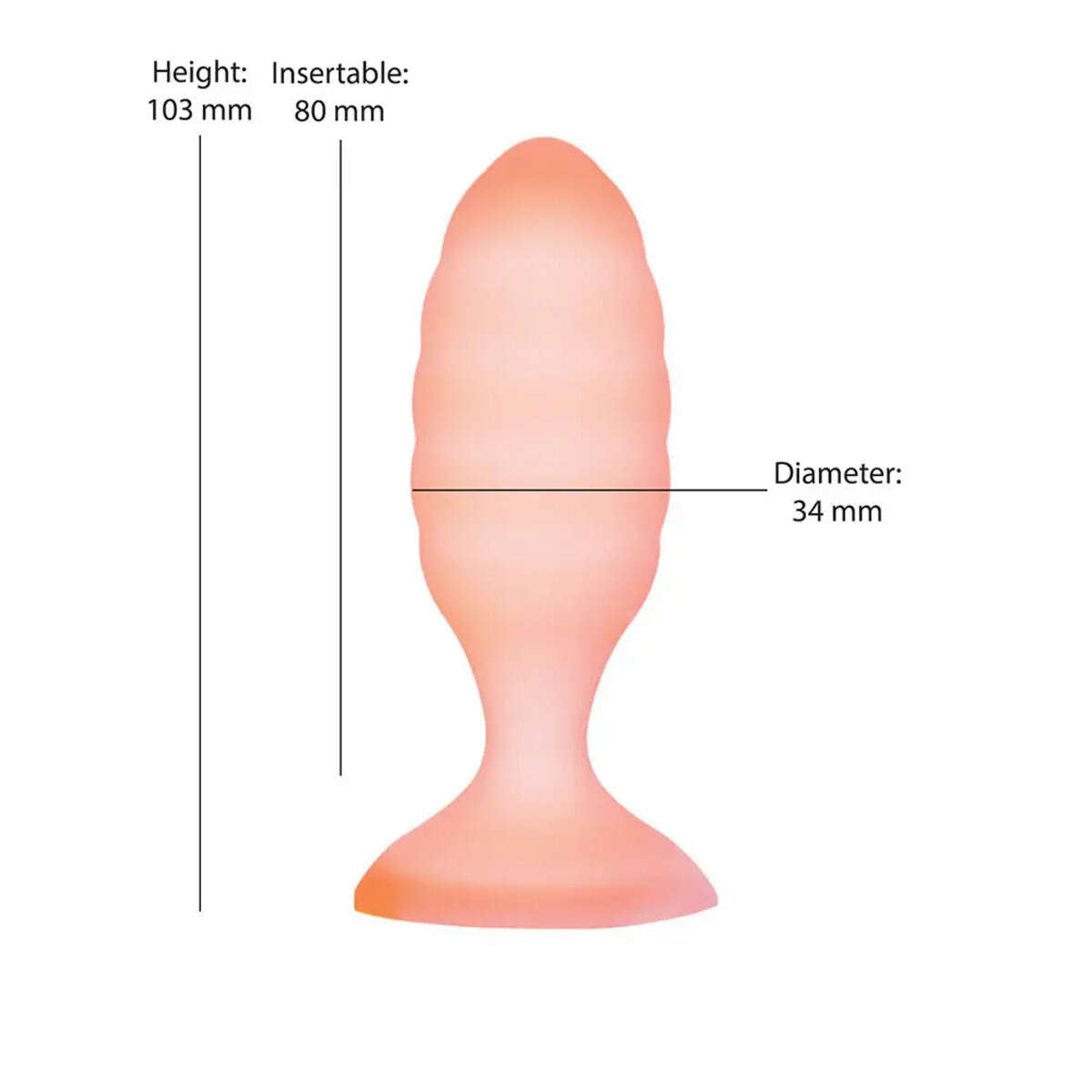Softies 4-Inch Silicone Anal Plug, Orange, Anal Plug Measurements