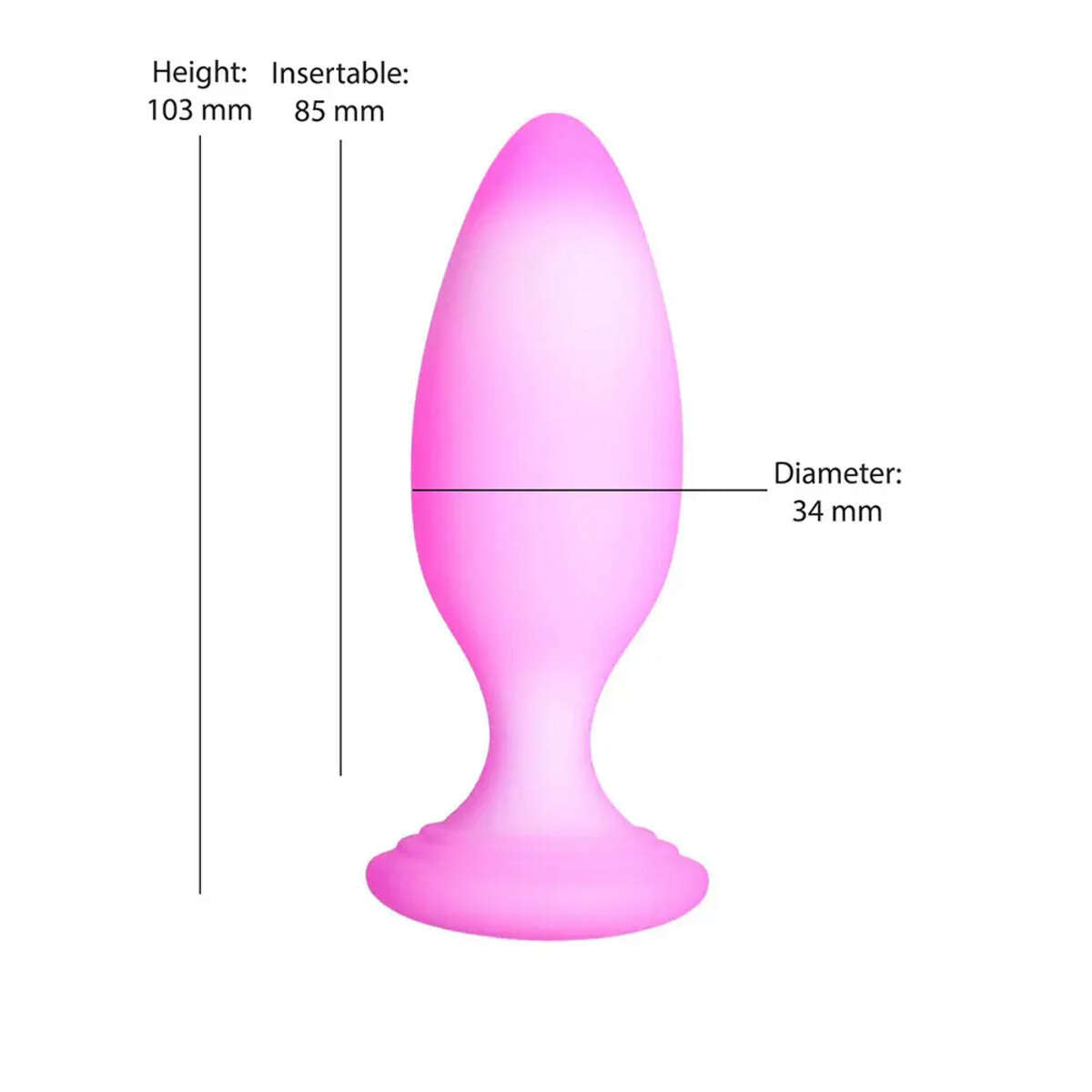 Softies 4-Inch Silicone Anal Plug, Pink, Anal Plug Measurements