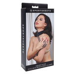 Sportsheets Velvet Noir Collar & Removable Clamps, Product Box, Front Right Angle