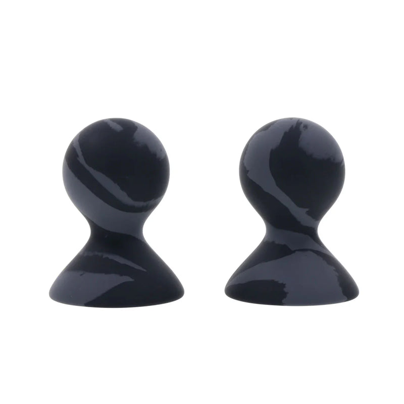 Sportsheets Velvet Noir Silicone Nipple Suckers, Black, Product Image, Front