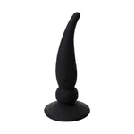 Stumpy Thumpers Curved Horn 4.5" Silicone Butt Plug, Black, Product Image