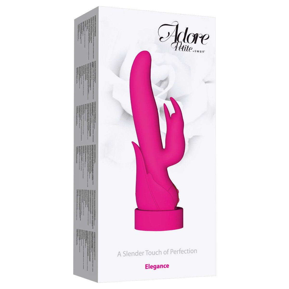 Swan Adore Petite Elegance Rabbit Vibrator, Pink, Product Box