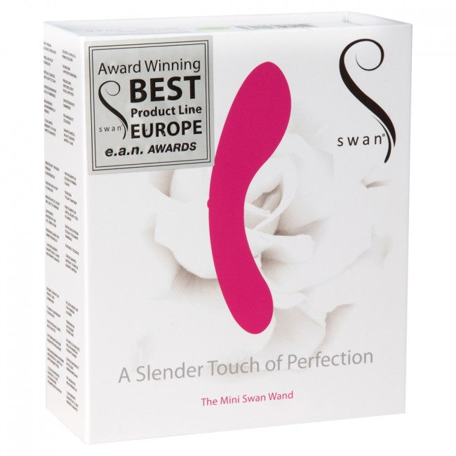 Swan The Mini Swan Wand Vibrator, Pink, Product Box, Front