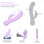 The Duchess Swan Rabbit Vibrator, Lavender, Product Measurements and Details