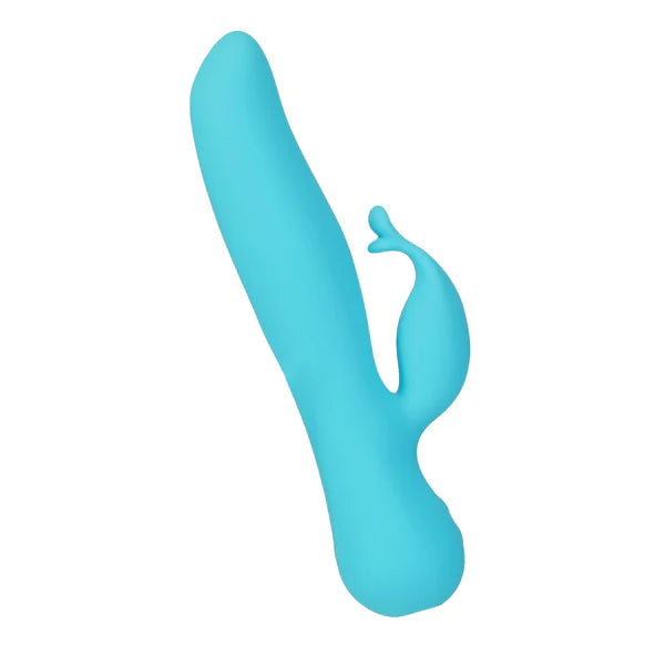The Kissing Swan Rotating Rabbit Vibrator, Blue, Tilt