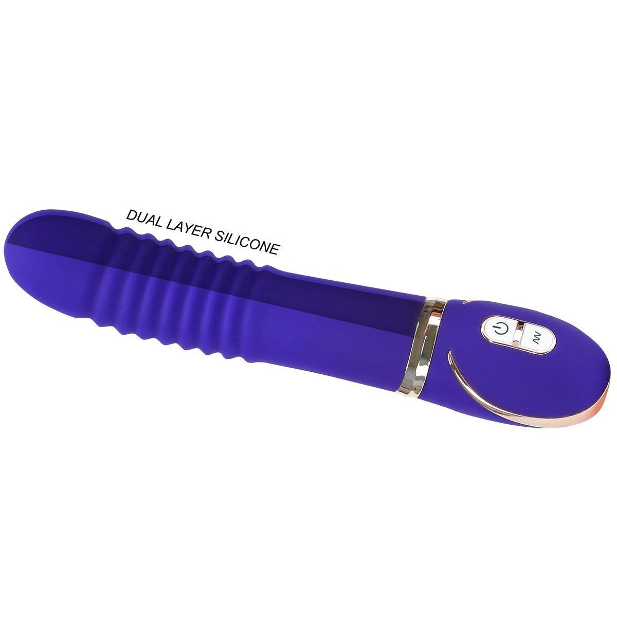 Vibe Couture Pleats Silicone Vibrator, Purple, Dual Layer Silicone
