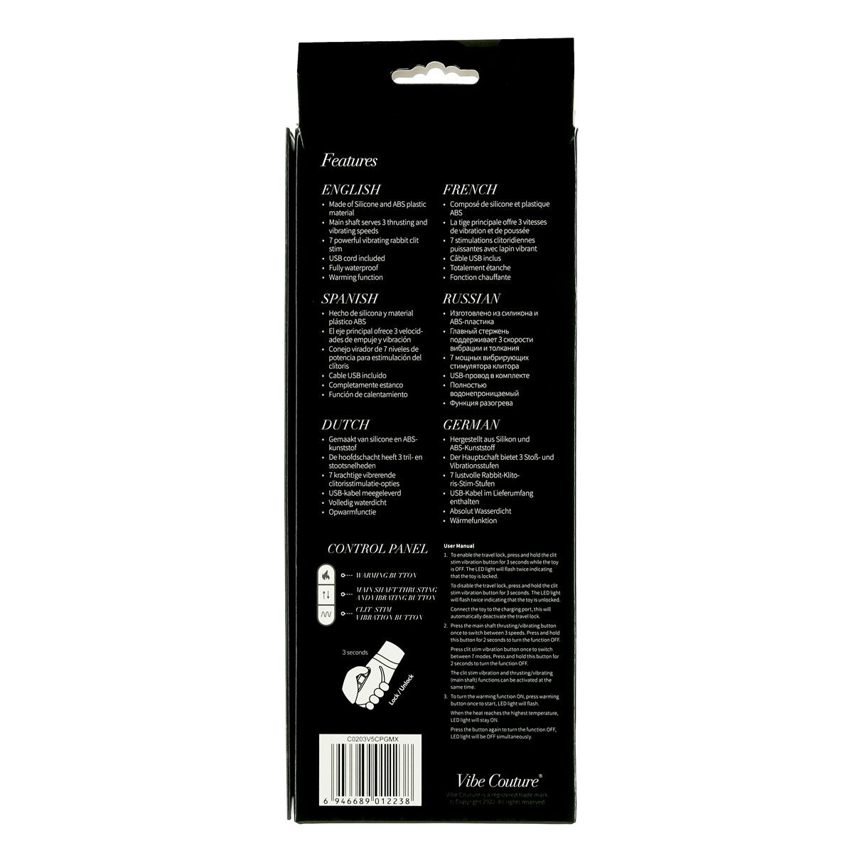 Vibe Couture Rabbit Ablaze Thrusting Vibrator