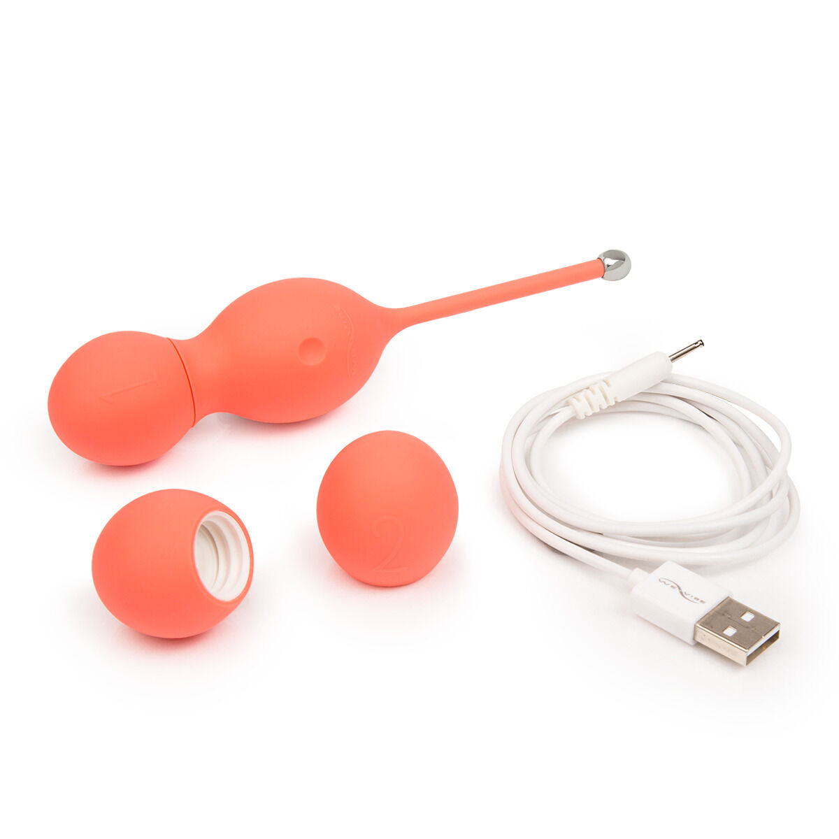 We-Vibe Bloom Vibrating Kegel Balls, Product with Weighted Attachment Heads and USB Magnetic Charger
