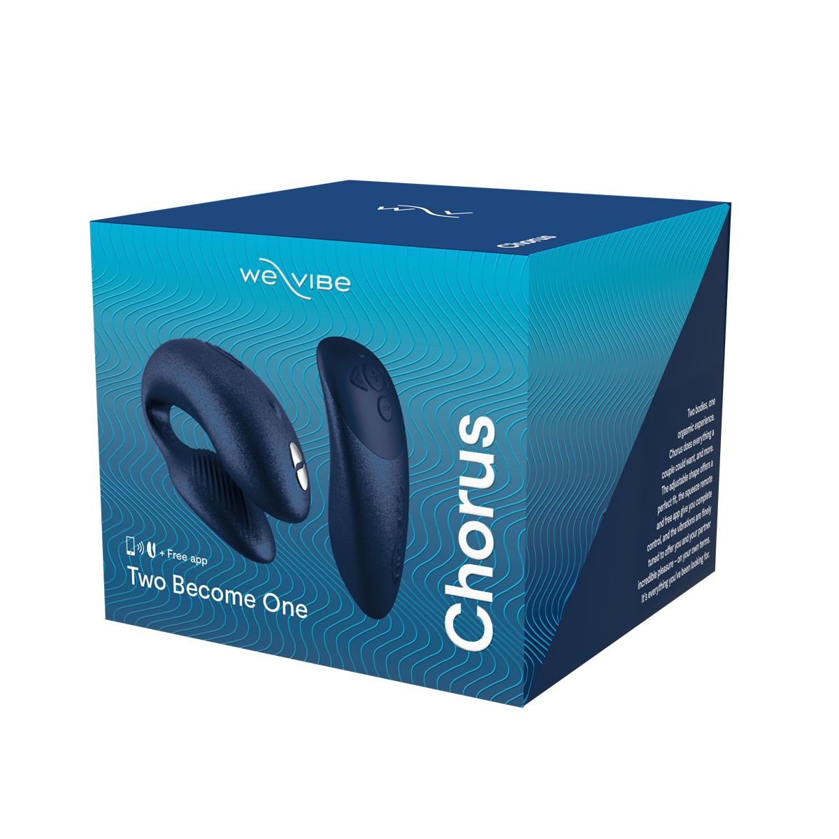We-Vibe Chorus Couples Vibrator, Blue, Product Box, Front Angle