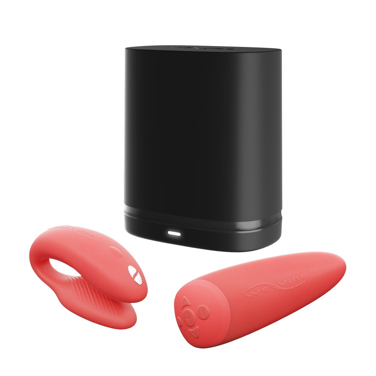 We-Vibe Chorus Couples Vibrator, Coral, Couples Vibrator with Remote Control and Vibrator Storage Case