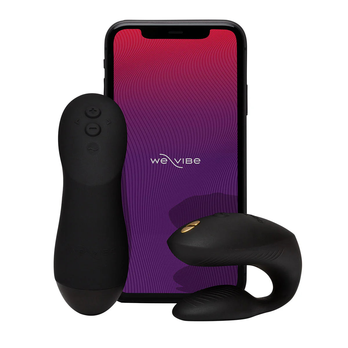 We-Vibe Chorus Pro Couples Vibrator, Satin Black, We-Vibe App-Control Feature