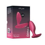 We-Vibe Ditto+ Small Vibrating Butt Plug, Cosmic Pink, Product Box and Vibrating Butt Plug