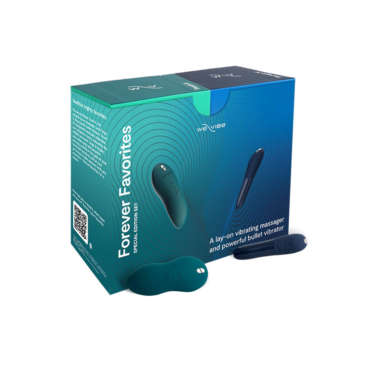 We-Vibe Forever Favorites Special Edition Set, Blue Tango and Green Touch, Product Box, Front