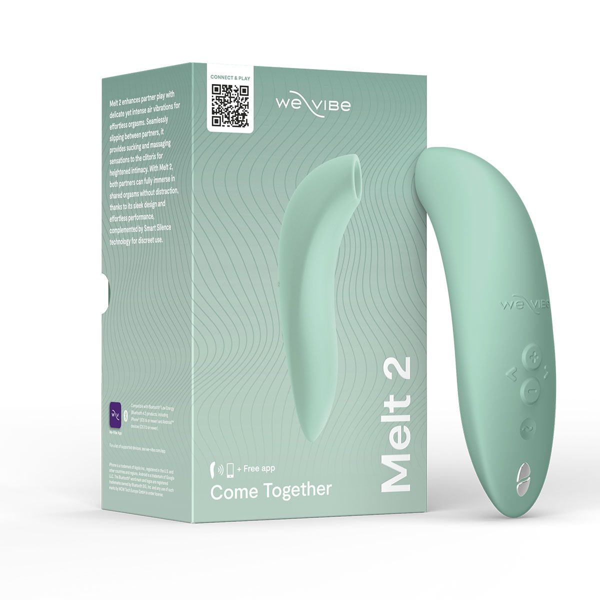We-Vibe Melt 2 Clitoral Stimulator, Sage, Product Box and Clitoral Stimulator