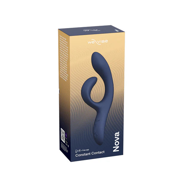 We-Vibe Nova 2 Rabbit Vibrator, Midnight Blue, Product Box, Front View