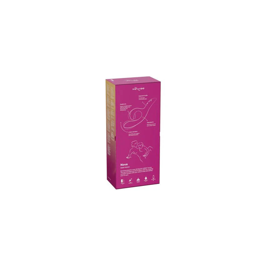 We-Vibe Nova 2 Rabbit Vibrator, Pink, Product Box, Back View