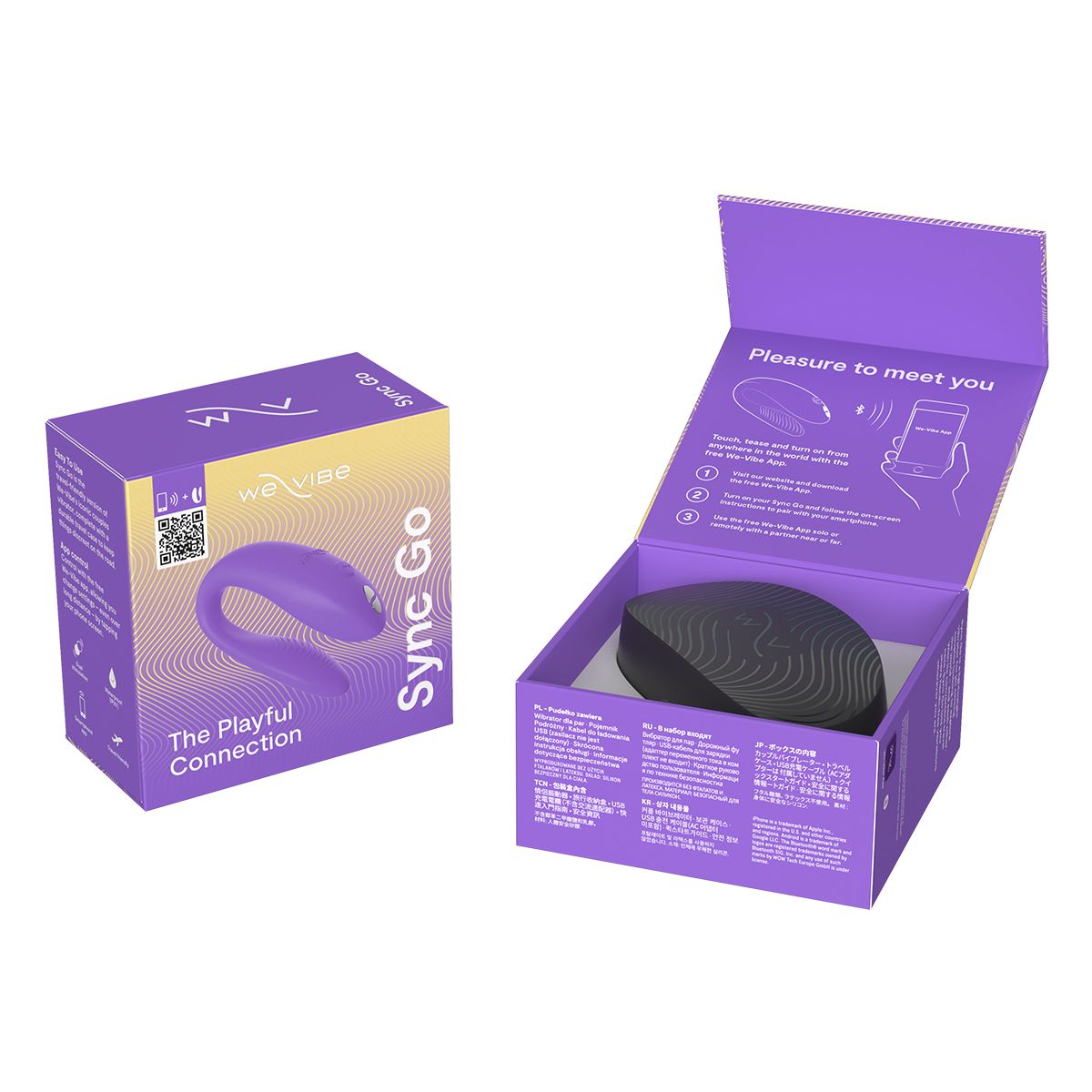 We-Vibe Sync Go Couples Vibrator, Purple, Open Box