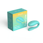 We-Vibe Sync Lite Couples Vibrator, Aqua,  Product Box and Couples Vibrator