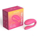 We-Vibe Sync Lite Couples Vibrator, Pink, Product Box and Couples Vibrator